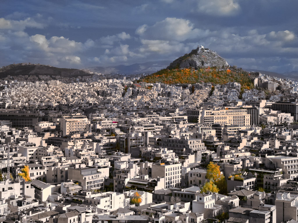 Vue sur la ville d'Athènes, capitale grecque